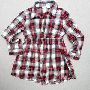 Baby‎ Gap Red Green Plaid Flannel Shirtdress Holiday Christmas Size XS 4/5